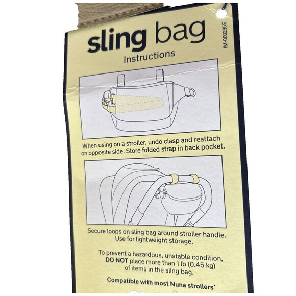 Nuna Stroller Sling Shoulder Bag  8 Compartments Color Curated Gray NEW - Picture 8 of 11